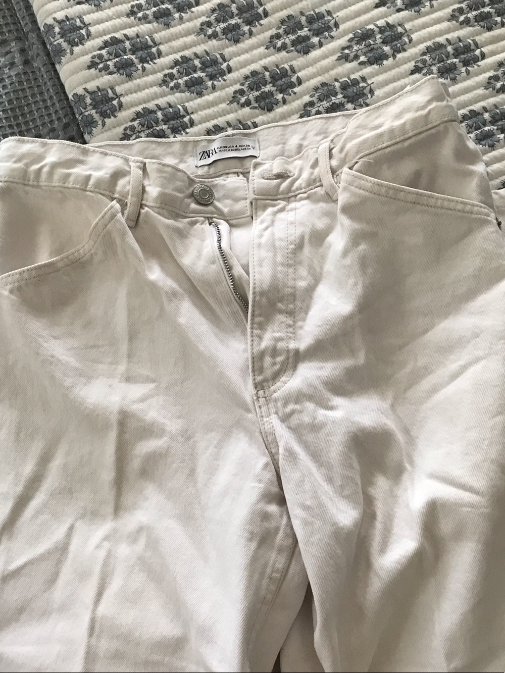 Zara women White Cotton Chinos